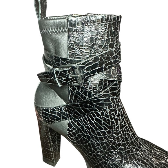 All Saints Havana Crocodile Leather Boots Size 8 - Picture 7 of 13